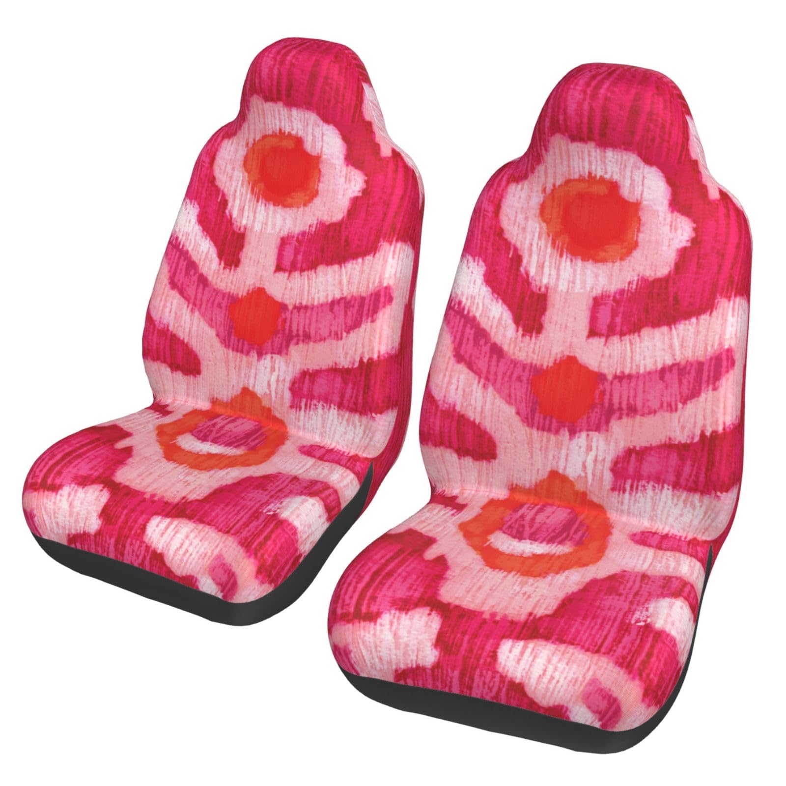 YOFIEN Pink und Orange Tribal Ikat, 2 Stück Autositzbezüge, Universelle Vordersitze, Rutschfester Sitzschutz von YOFIEN
