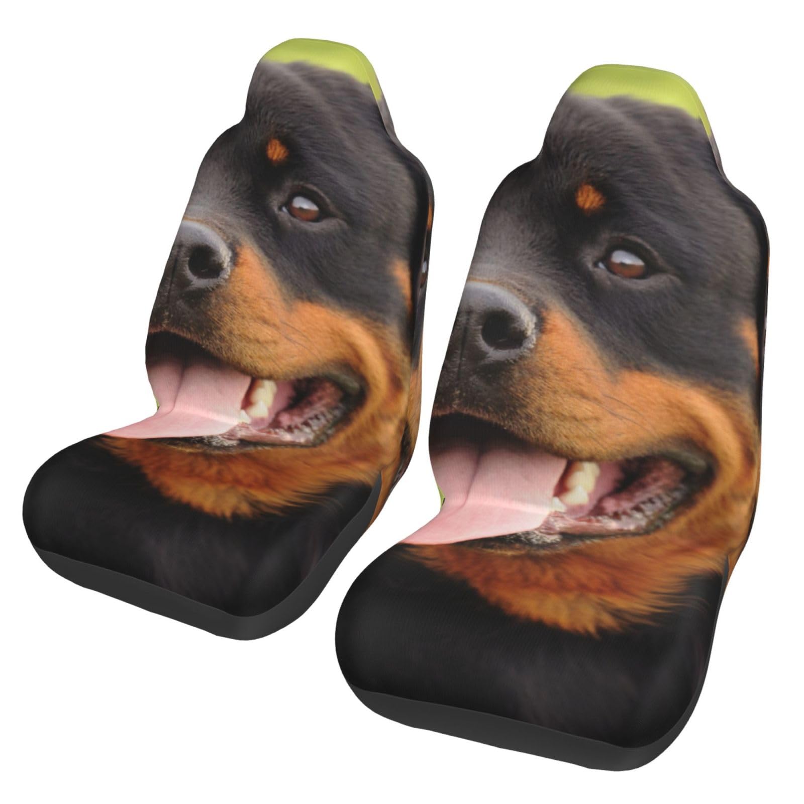 YOFIEN Rottweiler-Aufdruck, 2-teilige Autositzbezüge, universeller Anti-Rutsch-Sitzschutz für Vordersitze von YOFIEN