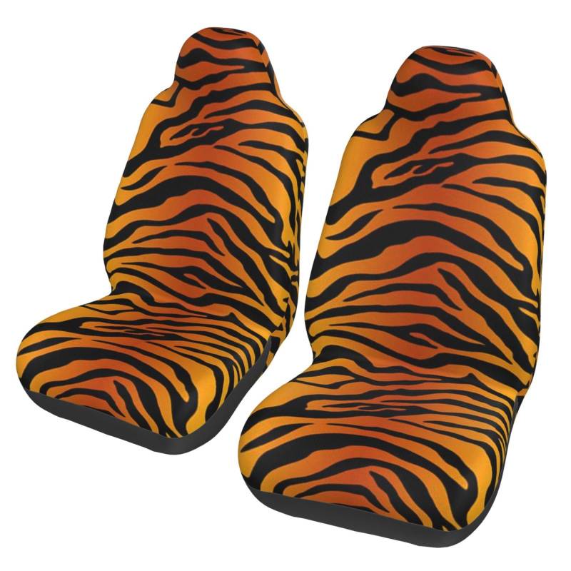 YOFIEN Tiger-Drucke, 2-teilige Autositzbezüge, universeller Anti-Rutsch-Sitzschutz für Vordersitze von YOFIEN