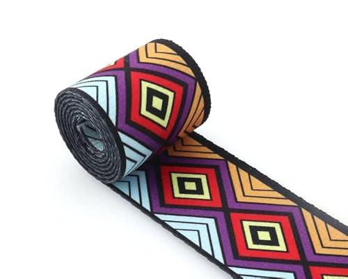 5 Yards 38 mm buntes Gurtband, Geldbörse, Band, Taschenriemen, Schlüsselanhänger, Gepäck, Gurtband, Seil, Hundehalsband, Leine 5 Yards 38 mm buntes Gurtband, Geldbörse, Band, Taschenriemen, Schlüsselanhänger, Gepäck, Gurtband, Seil, Hundehalsband, Leine von YOGAY