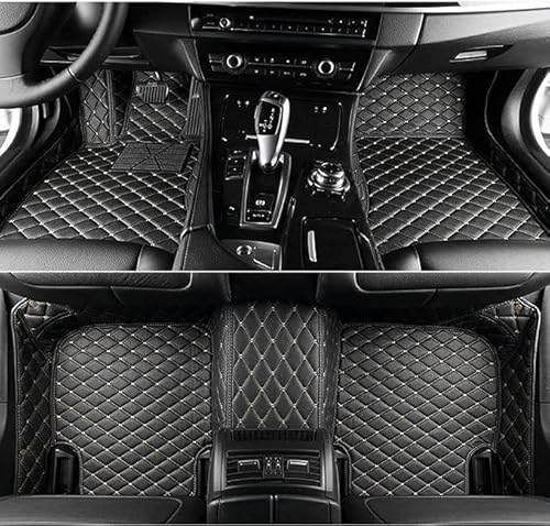 Auto Fußmatten für Audi A8 Saloon D3(4 Door 5seats) SWB 2002-2010, Teppiche Bodenmatten Allwetter rutschfeste Auto Innenschutz Teppich Matte Zubehör,B/Black-beige von YOINT