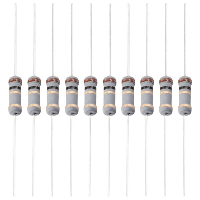 YOKIVE 100Stk Kohlenstoff Schichtwiderstand 1W 1 Ohm 5% Toleranzen Widerstand Gut für Basteln Elektronisch Projekte (4 Farbe Band 2.36x0.14") von YOKIVE