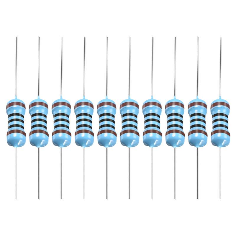 YOKIVE 100Stk Metall Folie Widerstände 100 Ohm Widerstand mit 1/2W 1% Toleranz Leitung Gut für DIY Elektronische Projekte (5 Farbe Bänder 8.5mm±1mm) von YOKIVE