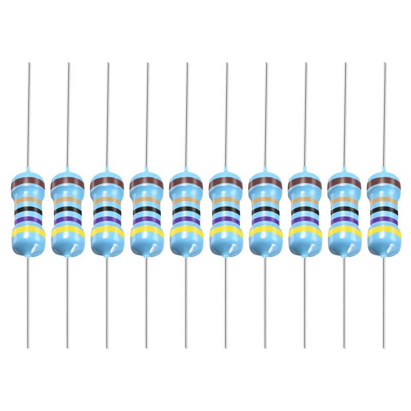 YOKIVE 100Stk Metall Folie Widerstände 47 Ohm Widerstand mit 1/2W 1% Toleranz Leitung Gut für DIY Elektronische Projekte (5 Farbe Bänder 8.5mm±0.5mm) von YOKIVE