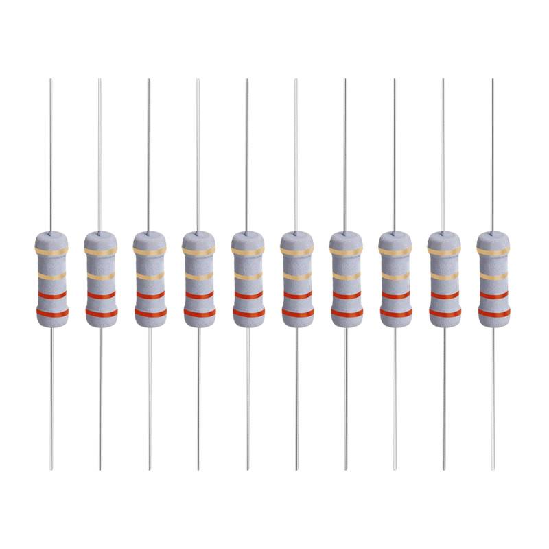 YOKIVE 100Stk Metall Oxid Folie Widerstände Achse Leitung Widerstand Halte Normal Schaltung Betrieb Ideal für Elektrische Energie Geräte (Grau 1W 2.2 Ohm) von YOKIVE