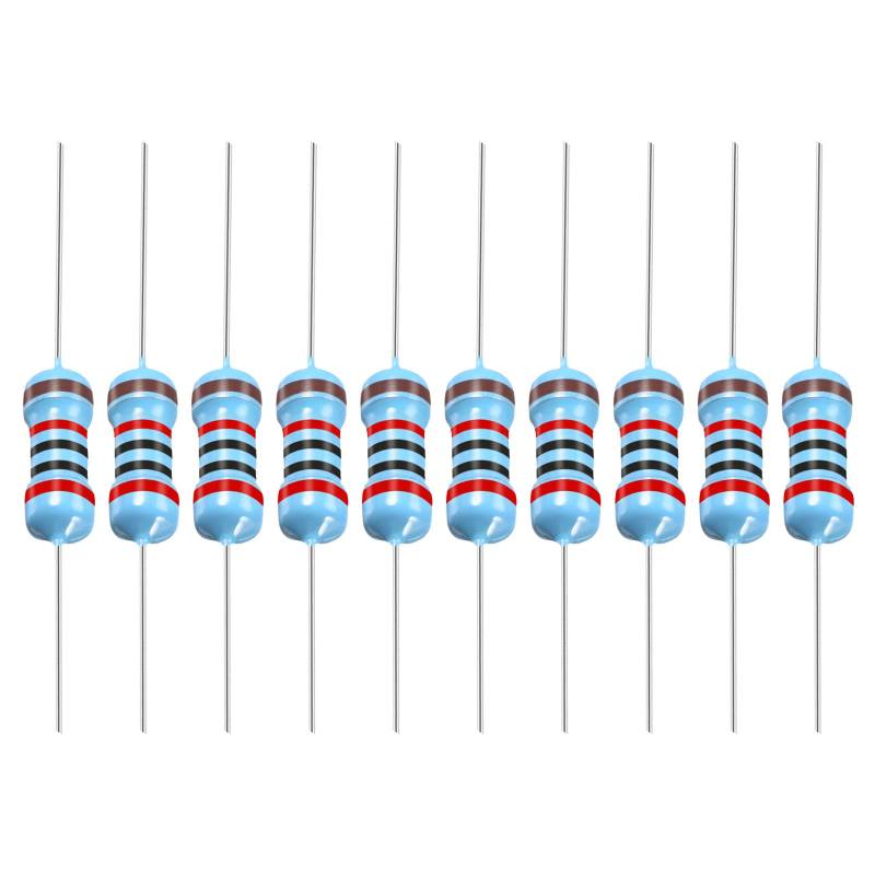 YOKIVE 100Stk Metall Schichtwiderstand 20K Ohm Widerstand mit 1/2W 1% Toleranz Gut für Basteln Elektronisch Projekte (5 Farbe Bänder 9±1mm) von YOKIVE