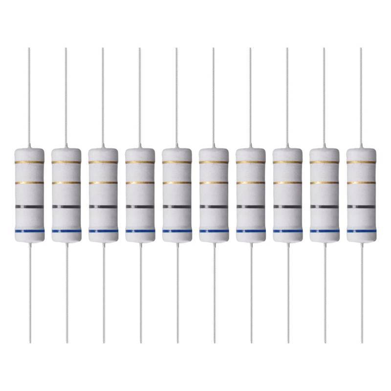 YOKIVE 10Stk Metall Oxid Folie Widerstände Achse Leitung Widerstand Halte Normal Schaltung Betrieb Ideal für Elektrische Energie Geräte (Grau 5W 6.8 Ohm) von YOKIVE