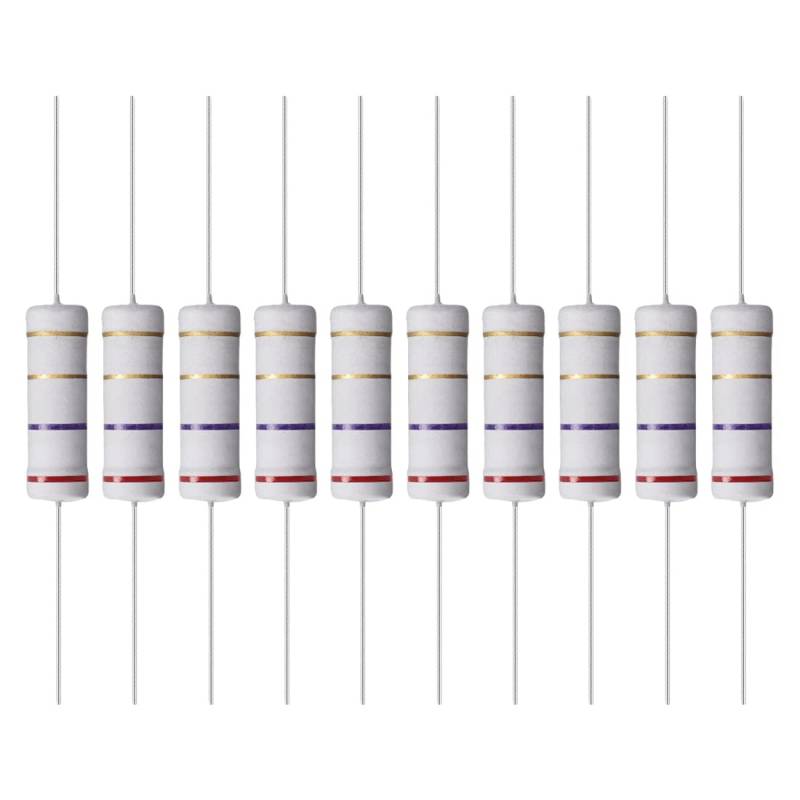 YOKIVE 10Stk Metall Oxide Folie Widerstände Achse Leitung Widerstand Behalten Normal Schaltkreis Betrieb Toll für Elektrisch Strom Ausrüstung (Grau 5W 2.7 Ohm) von YOKIVE