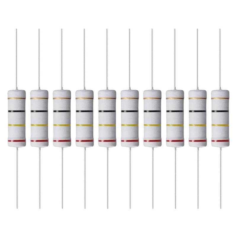 YOKIVE 10Stk Metall Oxide Folie Widerstände Achse Leitung Widerstand Behalten Normal Schaltkreis Betrieb Toll für Elektrisch Strom Ausrüstung (Grau 5W 24 Ohm) von YOKIVE