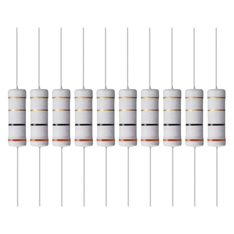 YOKIVE 10Stk Metall Oxide Folie Widerstände Achse Leitung Widerstand Behalten Normal Schaltkreis Betrieb Toll für Elektrisch Strom Ausrüstung (Grau 5W 3 Ohm) von YOKIVE