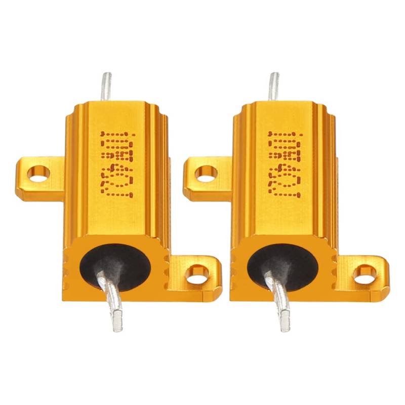YOKIVE 2Stk Aluminium Gehäuse Widerstand Büro LED Konverter Ersatz Drahtgewickelt Widerstand Toll für Täglicher Gebrauch (Gold 10W 4 Ohm) von YOKIVE