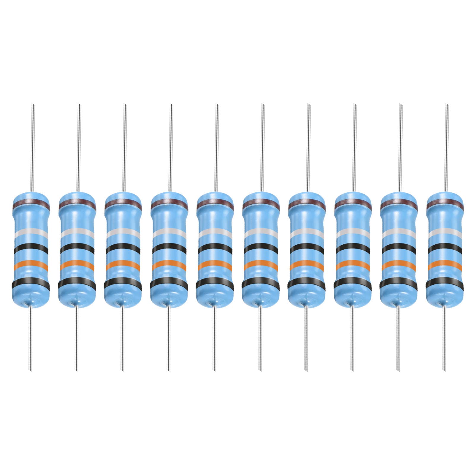 YOKIVE 30Stk Metall Folie Widerstände 0.3 Ohm Widerstand mit 1W 1% Toleranz Leitung Gut für DIY Elektronische Projekte (5 Farbe Bänder 11±2mm) von YOKIVE