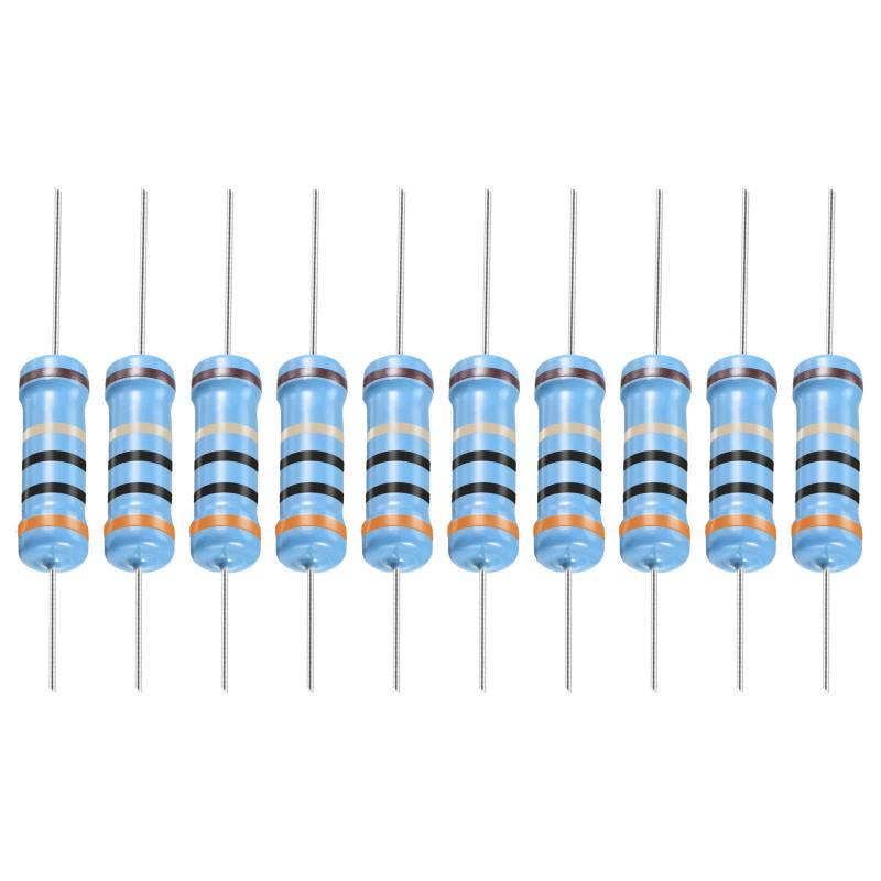 YOKIVE 30Stk Metall Folie Widerstände 30 Ohm Widerstand mit 2W 1% Toleranz Leitung Gut für DIY Elektronische Projekte (5 Farbe Bänder 15.5+/-1mm) von YOKIVE