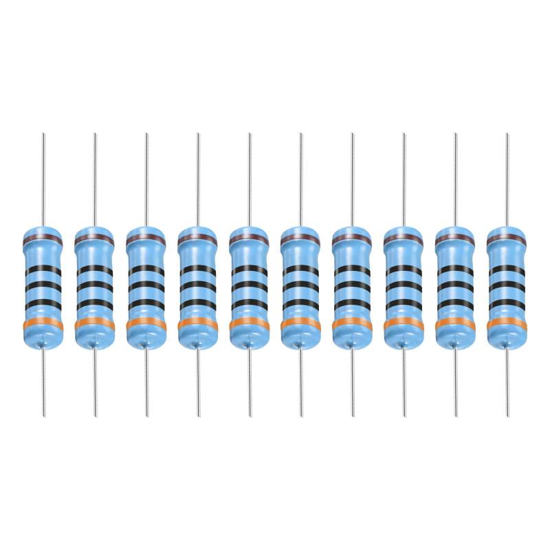 YOKIVE 30Stk Metall Folie Widerstände 300 Ohm Widerstand mit 2W 1% Toleranz Leitung Gut für DIY Elektronische Projekte (5 Farbe Bänder 15.5+/-1mm) von YOKIVE