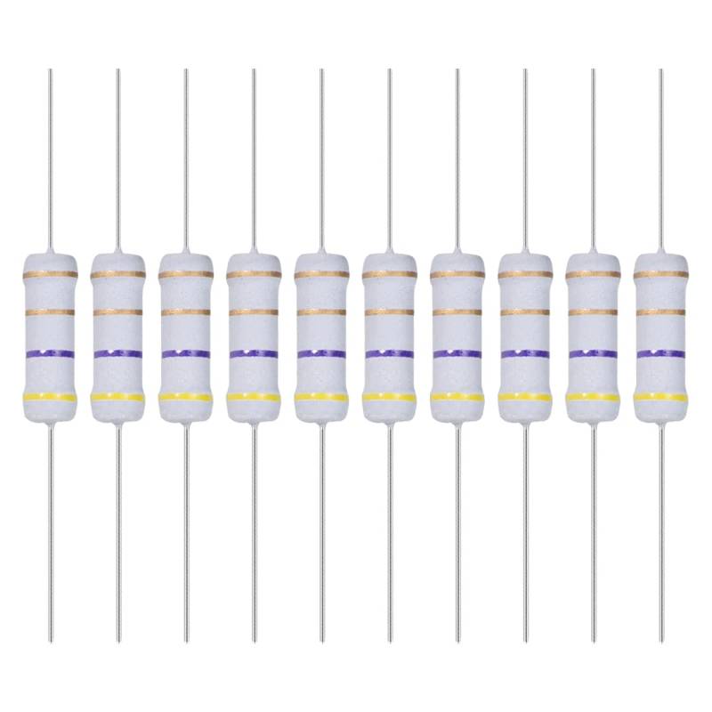 YOKIVE 30Stk Metall Oxidschicht Widerstände Achse Leitung Widerstand Halten Normalen Schaltungsbetrieb Groß für Elektrischer Strom Ausstattung (Grau 2W 4.7 Ohm) von YOKIVE