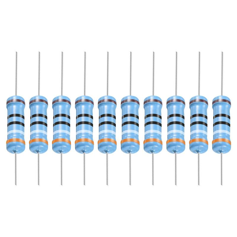 YOKIVE 30Stk Metall Schichtwiderstand 390 Ohm Widerstand mit 1W 1% Toleranz Gut für Basteln Elektronisch Projekte (5 Farbe Bänder 11±2mm) von YOKIVE