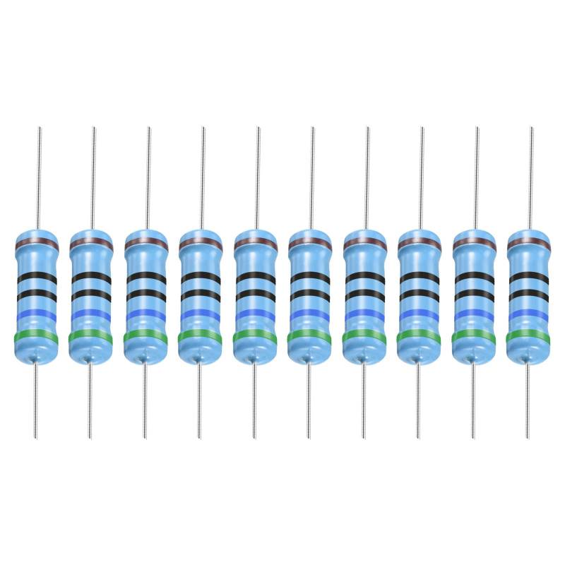 YOKIVE 30Stk Metall Schichtwiderstand 560 Ohm Widerstand mit 2W 1% Toleranz Gut für Basteln Elektronisch Projekte (5 Farbe Bänder 15.5+/-1mm) von YOKIVE