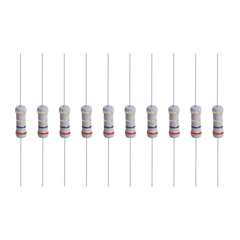 YOKIVE 50Stk Metall Oxidschicht Widerstände Achse Leitung Widerstand Halten Normalen Schaltungsbetrieb Groß für Elektrischer Strom Ausstattung (Grau 1W 2 Ohm) von YOKIVE