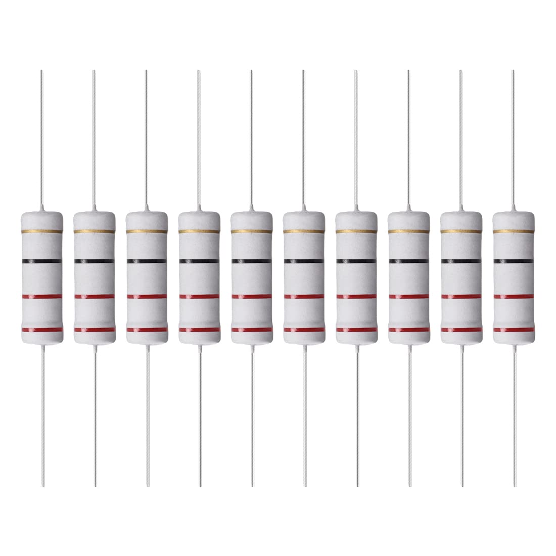 YOKIVE 50Stk Metall Oxidschicht Widerstände Achse Leitung Widerstand Halten Normalen Schaltungsbetrieb Groß für Elektrischer Strom Ausstattung (Grau 5W 22 Ohm) von YOKIVE