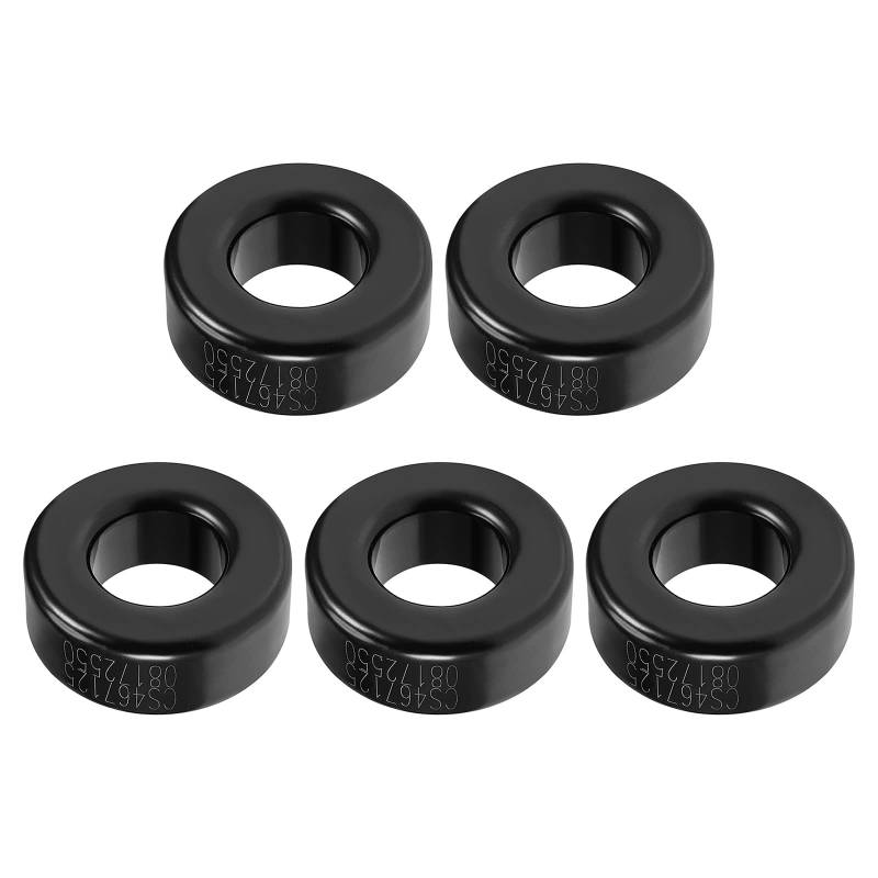 YOKIVE 5Stk Toroidkern Ferrit Ring Eisen Pulverinduktor Ferrit Ringe Gut für Leistungswandler (Schwarz 24.2mm x 13.7mm x 8mm) von YOKIVE