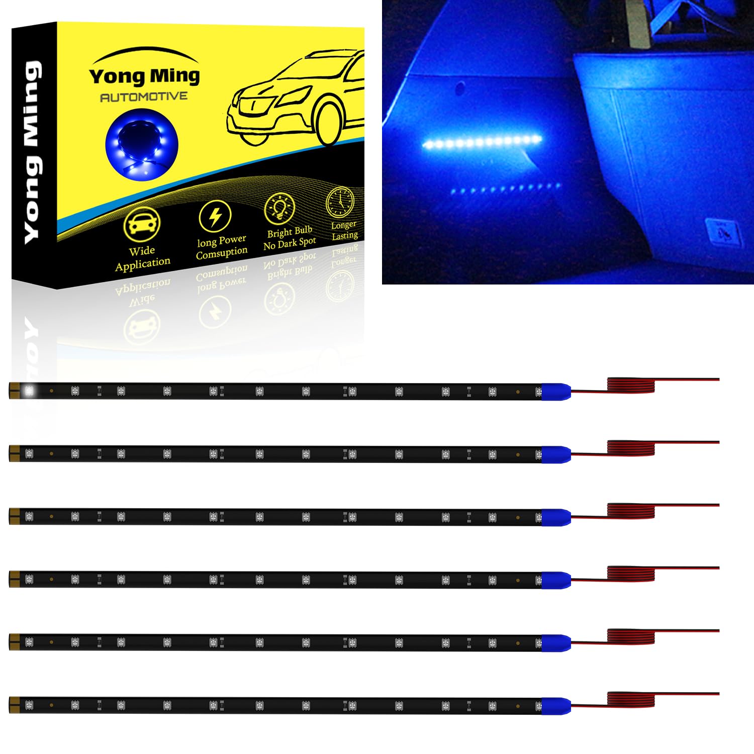 YONGMING 30 cm LED-Lampe für Auto, Innenbeleuchtung, LED, für Stoßstangen, flexibel, wasserdicht, LED-Streifen unter der Kiste von YONGMING