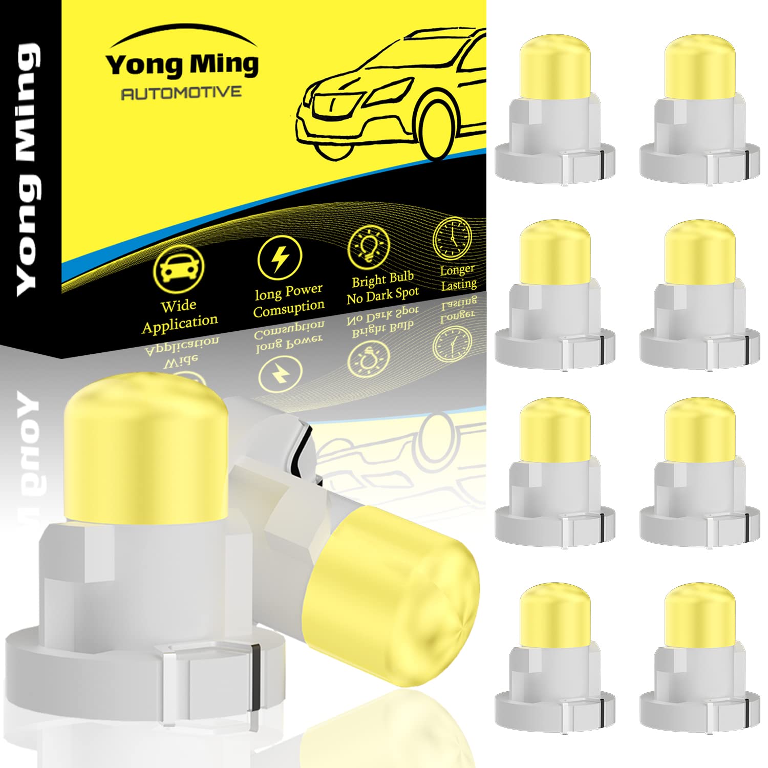 YONGMING LED T3 Neo weiß für Armaturenbrett - Temperaturkontrolle - 12V - 10 Stück von YONGMING