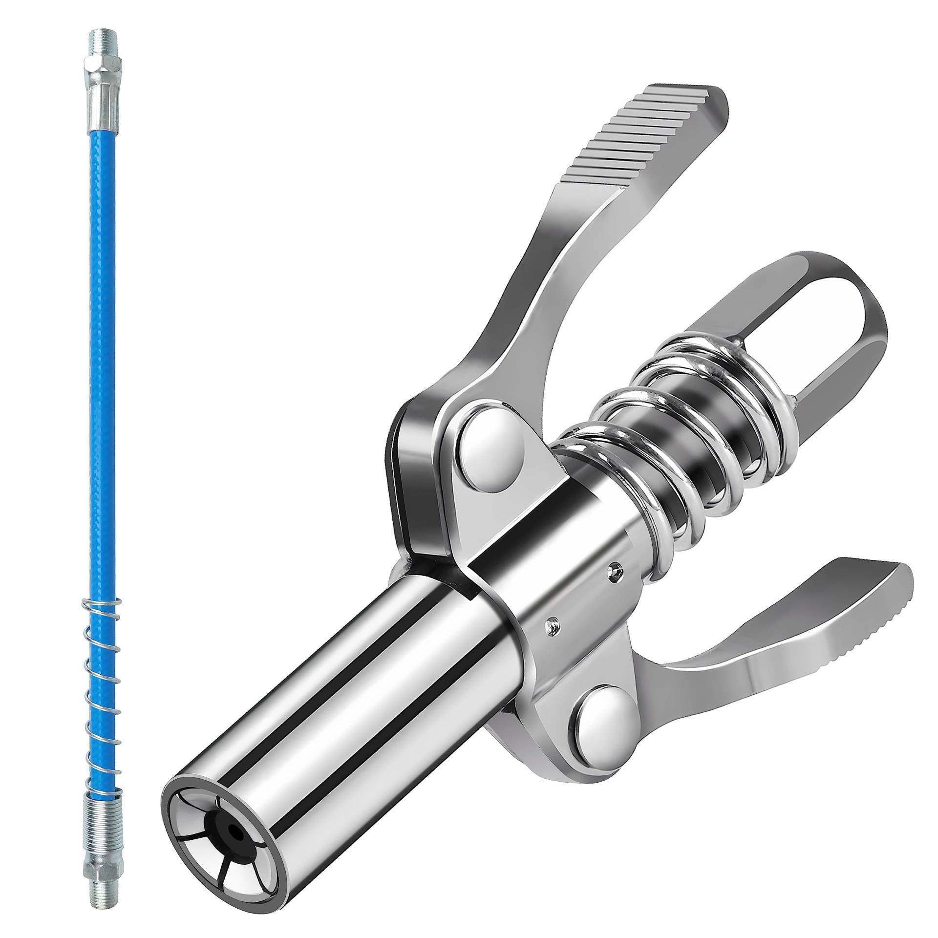 Fettpresse Mundstück, Fettpresse Für Schmiernippel, 10000 PSI Doppelgriff G Coupler für Fettpresse mit 30cm Schlauch, Verriegelungszange Fettpresse Kupplung Passend für Standard M6/M8/M10/M12/M14 Fettpresse Mundstück, Fettpresse Für Schmiernippel, 10000 PSI Doppelgriff G Coupler für Fettpresse mit 30cm Schlauch, Verriegelungszange Fettpresse Kupplung Passend für Standard M6/M8/M10/M12/M14 von YONGQING