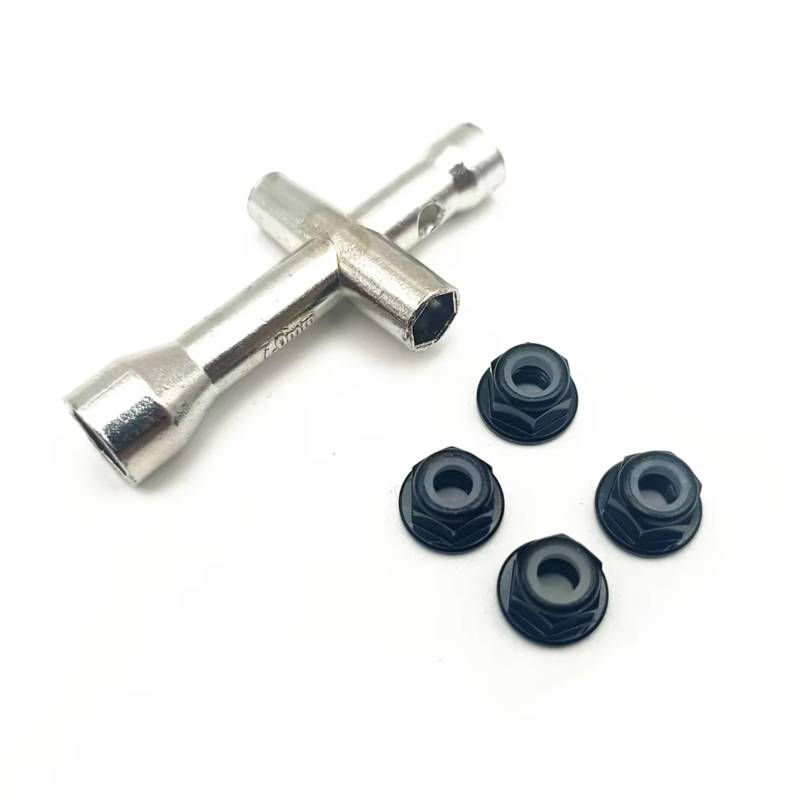 RC-Demontagewerkzeug Allgemeine Teile Rc Für Spielzeug Zubehör 4/5/5,5/7mm Kreuzschlüssel Hülse Mit M4 Mutter Für Schraubenschlüssel M4 RC Für HSP 80132 Für Modell Auto Rad Werkzeug RC Auto(1set) von YONMFRDS