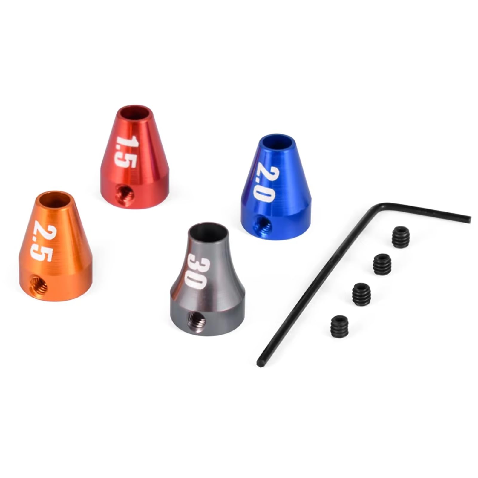 RC-Demontagewerkzeug General Parts RC-Sechskantschraubendreher-Set, 4-teilig, 1,5 Mm/2 Mm/2,5 Mm/3 Mm Stahl-Werkzeug Mit Sechskantschlüssel-Kragen-Set Für RC-Helikopter Auto Drohne Boot(Size1) von YONMFRDS