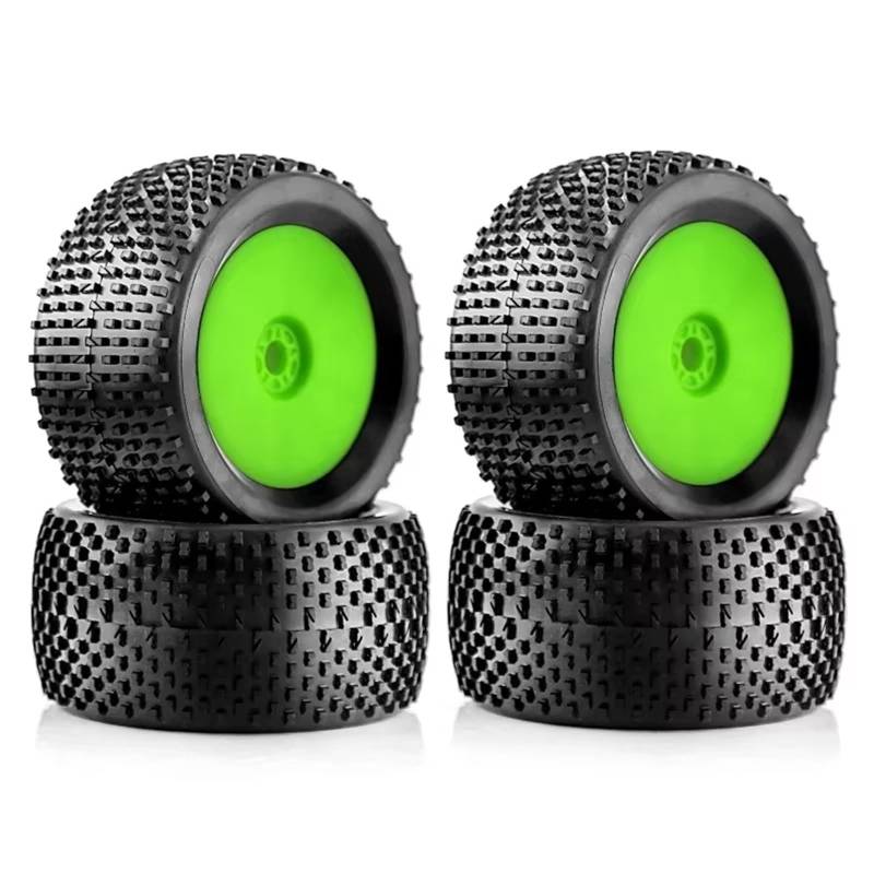 YONMFRDS Für ARRMA Für Redcat Für Kyosho Für VRX Für HSP Für Hobao 4 Stücke 140mm 1/8 RC Für Racing Auto Off-Road Für Buggy Reifen Rad 17mm Hex RC Car Reifen(Green) von YONMFRDS