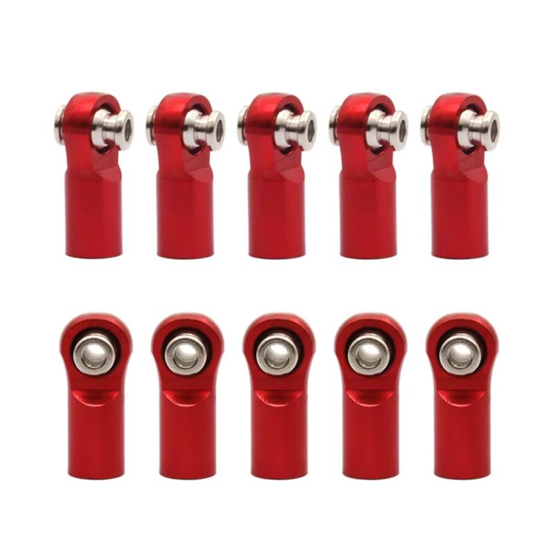 YONMFRDS Für Arrma Für Vorteks Für Typhon Big Für Rock 1/10 Metall M4 22mm Link Spurstangenkopf Kugelgelenk RC Auto Crawler RC Auto Upgrade Teile(Red) von YONMFRDS
