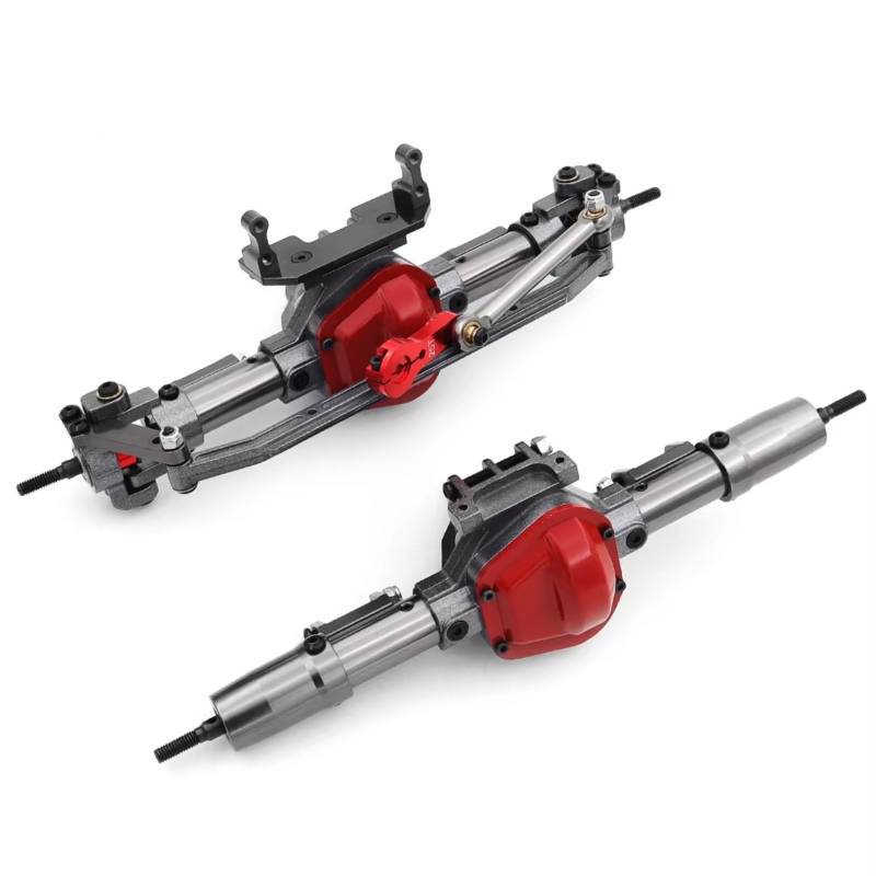YONMFRDS Für Axial Für SCX10 1/10 Achse CNC Metall RC Auto Vorder- Und Hinterachse Mit Adapter Servo Arm RC Crawler Auto Upgrade Teile RC Auto Upgrade Teile(1 Set) von YONMFRDS