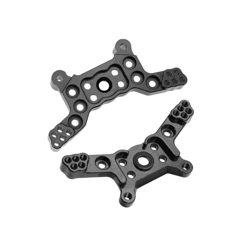 YONMFRDS Für Mjx Für Hyper Go 14209 14210 2 Stücke Metall Vorne Hinten Stoßdämpfer Halterung Montieren Fernbedienung Auto Aluminium Upgrade Teile RC Auto Upgrade Teile(Black) von YONMFRDS