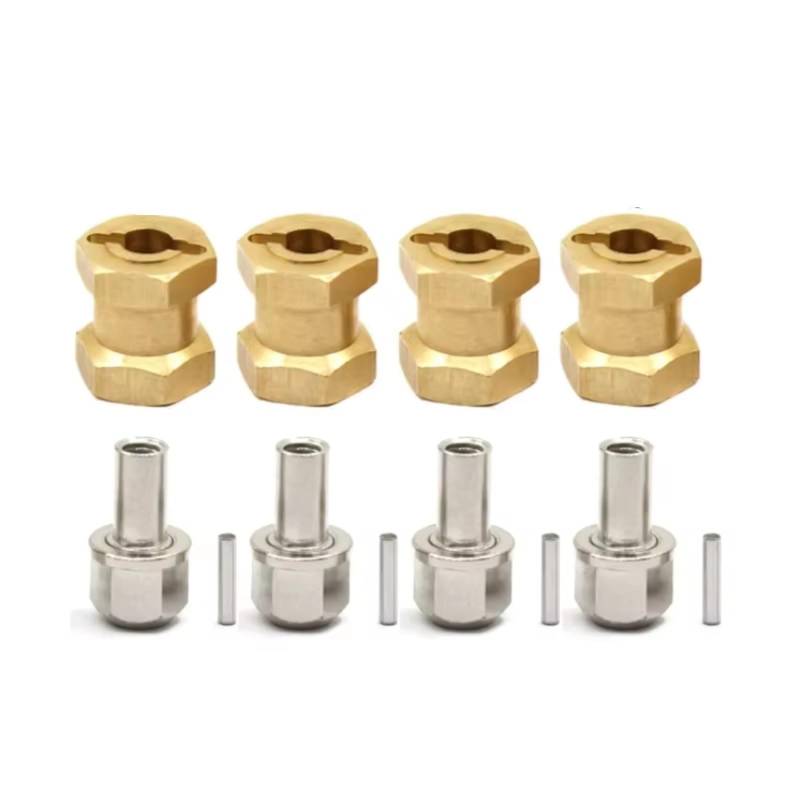 YONMFRDS Für TRX4 D90 D110 Für Axial Für Scx10 90046 1/10 4 Stücke 12mm/15mm/17mm Achse Erweitern Hexagon Rad Adapter RC Crawler Auto CatRC RC Auto Upgrade Teile(15mm) von YONMFRDS