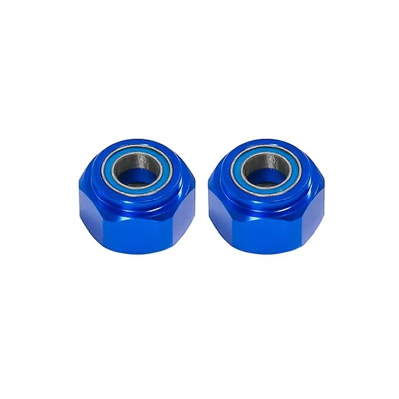 YONMFRDS Für Tamiya DT03 DT-03 1/10 2 STÜCKE Metall Vorne 12mm Rad Hex Hub Adapter RC Auto Upgrade Teile Zubehör RC Auto Upgrade Teile(Blue) von YONMFRDS