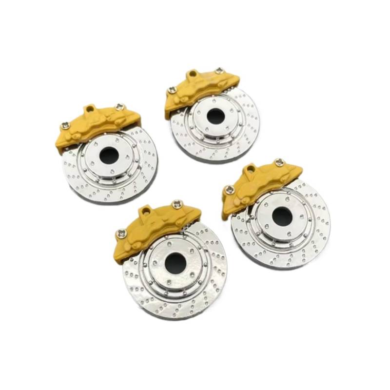 YONMFRDS Für WPL D12 MN99 MN90 C24 C34 4 Stück Metallbremsscheiben-Bremssattel Geeignete RC-Autoreifenänderungs-Upgrade-Teile RC Auto Upgrade Teile(Yellow) von YONMFRDS