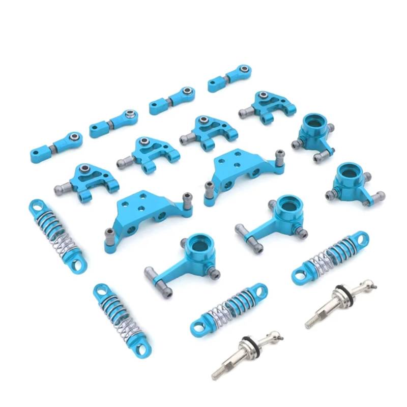 YONMFRDS Für Wltoys P929 P939 K979 K989 K999 K969 1/28 1 Set Stoßdämpfer Metall CVD Lenkung Tasse Schaukel Arm Komplette Set RC Auto Teile RC Auto Upgrade Teile(Blue,Set 7) von YONMFRDS