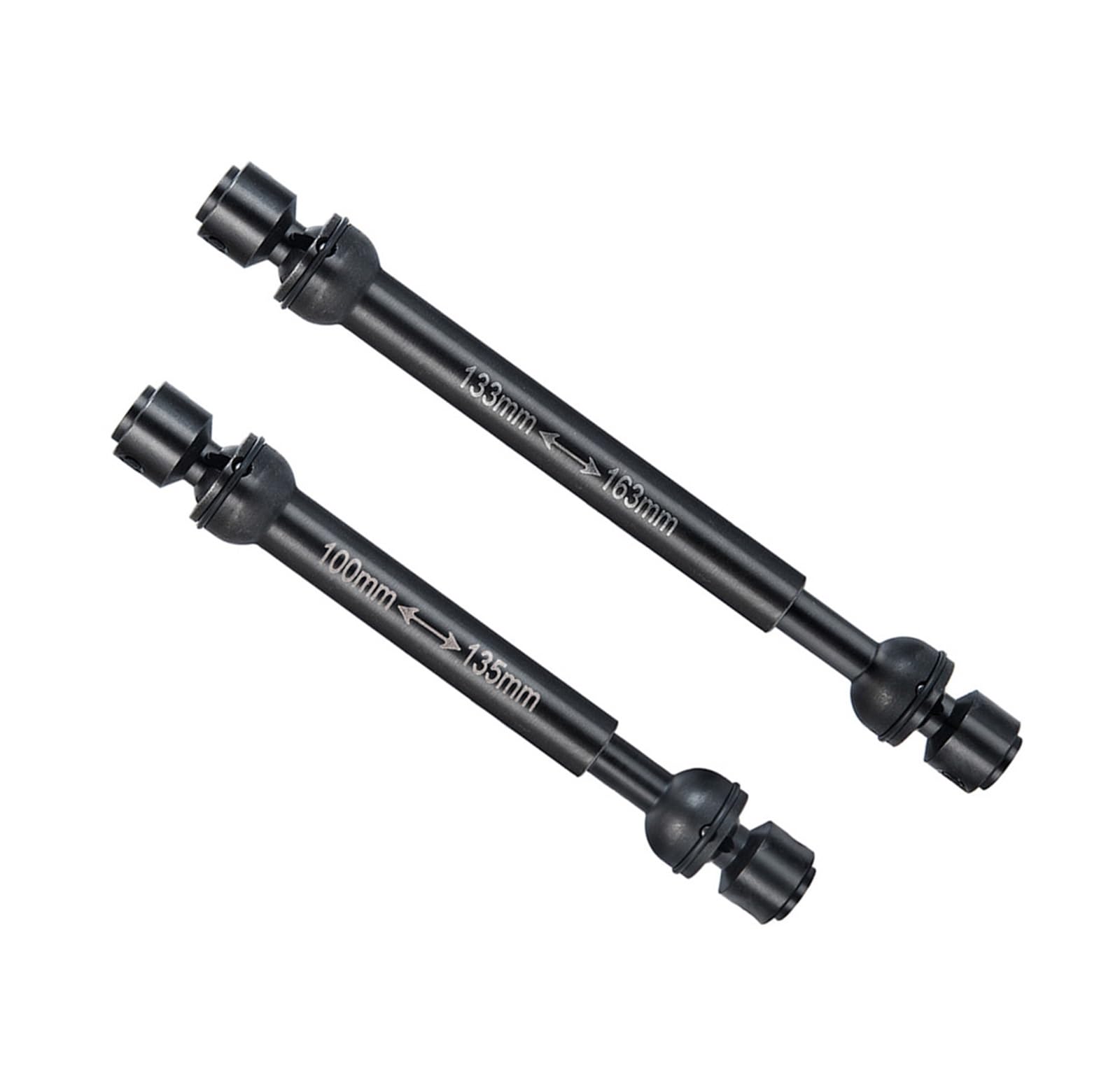 YONMFRDS RC Antriebswelle Für Axial Für SCX10 90059 1/10 Stahl Vorne Hinten Antriebswelle 100-135mm + 122-151mm Oder 133-163mm Getriebe Welle RC Auto Upgrade Teile(Size 1) von YONMFRDS
