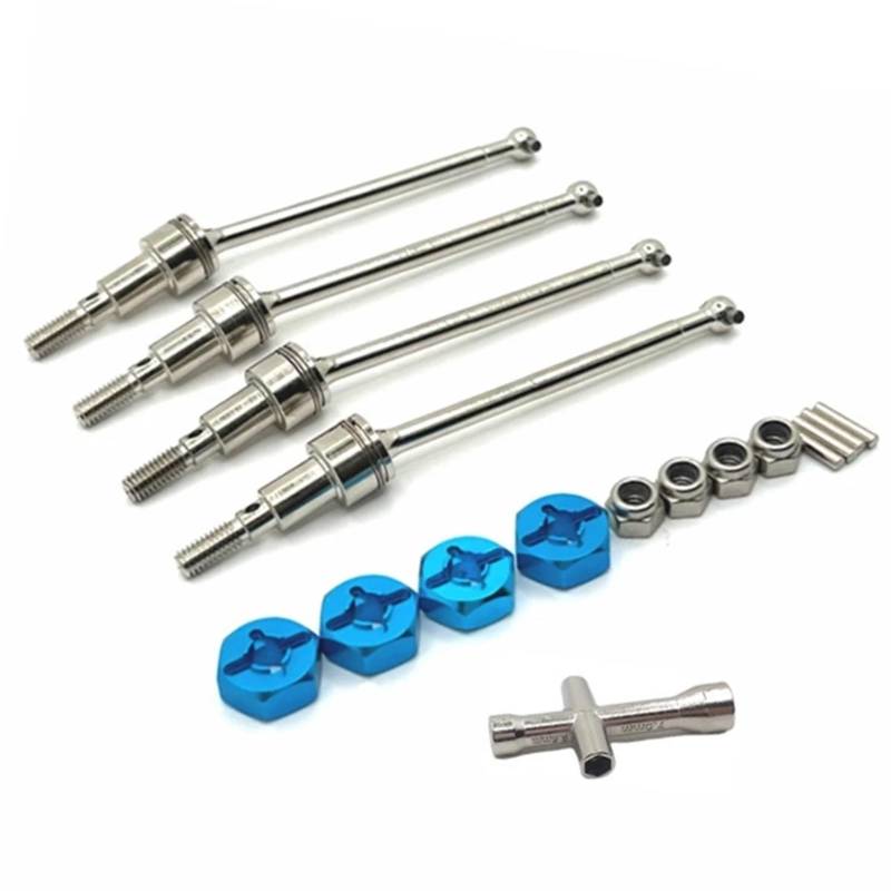 YONMFRDS RC Antriebswelle Für JJRC Q130A Q130B Q141 Q117 Q117D Für SCY 16101 16104 16102 16103 16106 16303 16201 1/16 Metallantriebswelle CVD Hundeknochen 12mm Hex RC Auto Upgrade Teile(Blue) von YONMFRDS