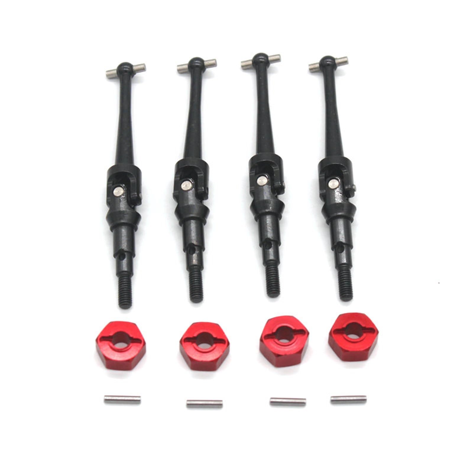 YONMFRDS RC Antriebswelle Für Mjx 14209 14210 16207 16208 16209 16210 H16v3 RC Fernbedienung Auto Metall Getriebe Welle Zubehör Vorne Hinten Antriebswelle RC Auto Teile(Red,Size 1) von YONMFRDS