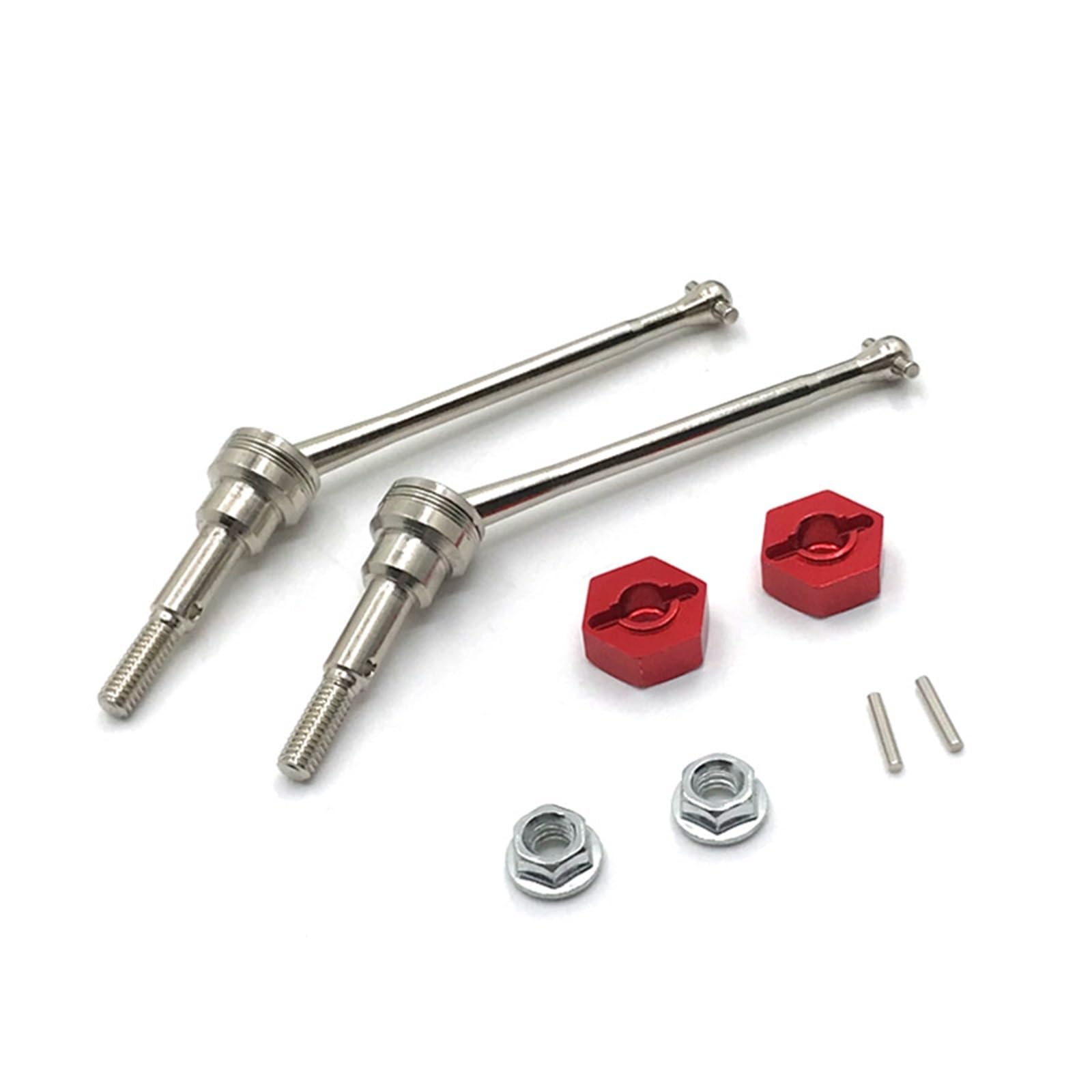 YONMFRDS RC Antriebswelle Für Wltoys 1/12 12423 12427 12428 Fernbedienung Auto Metall Upgrade Koppler Front Drive Welle Übertragung Welle RC Auto Zubehör(Red) von YONMFRDS