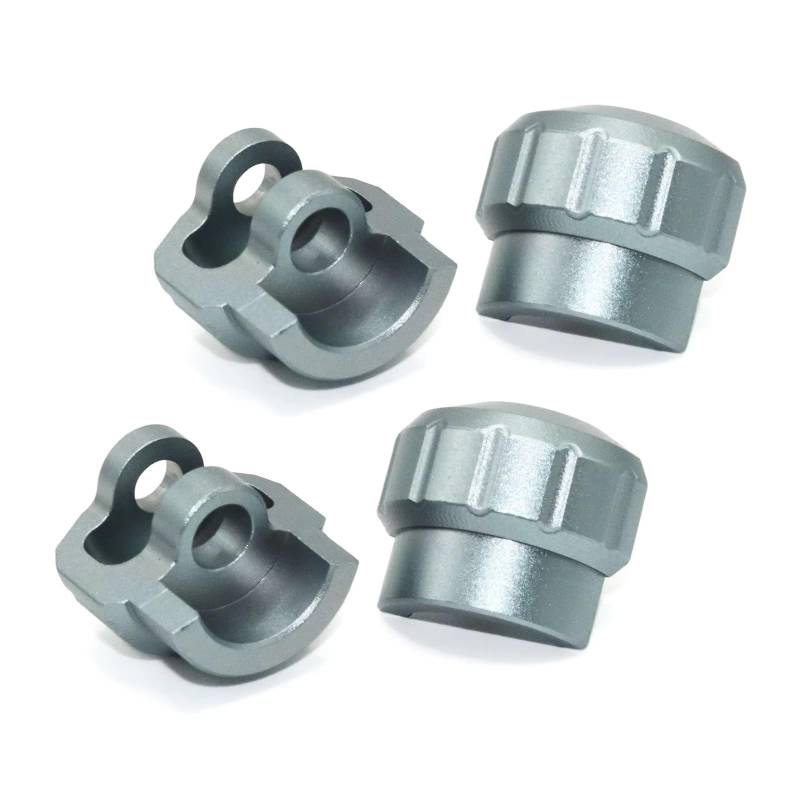 YONMFRDS RC Auto Upgrade Teile Für ARRMA AR330492 1/7 1/8 4 Stücke Metall Stoßdämpfer Kappe Protector Stoßdämpfer Schutz Abdeckung RC Auto Upgrade Teile Zubehör(Gray) von YONMFRDS