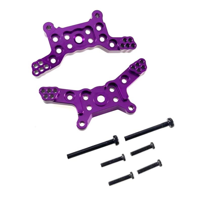 YONMFRDS RC Auto Upgrade Teile Für Hyper Go Für MJX H14BM 14209 14210 1/14 Metall Vordere Und Hintere Stoßdämpferbrücke Fernbedienung Crawler Auto Upgrade Teile Zubehör(Purple) von YONMFRDS