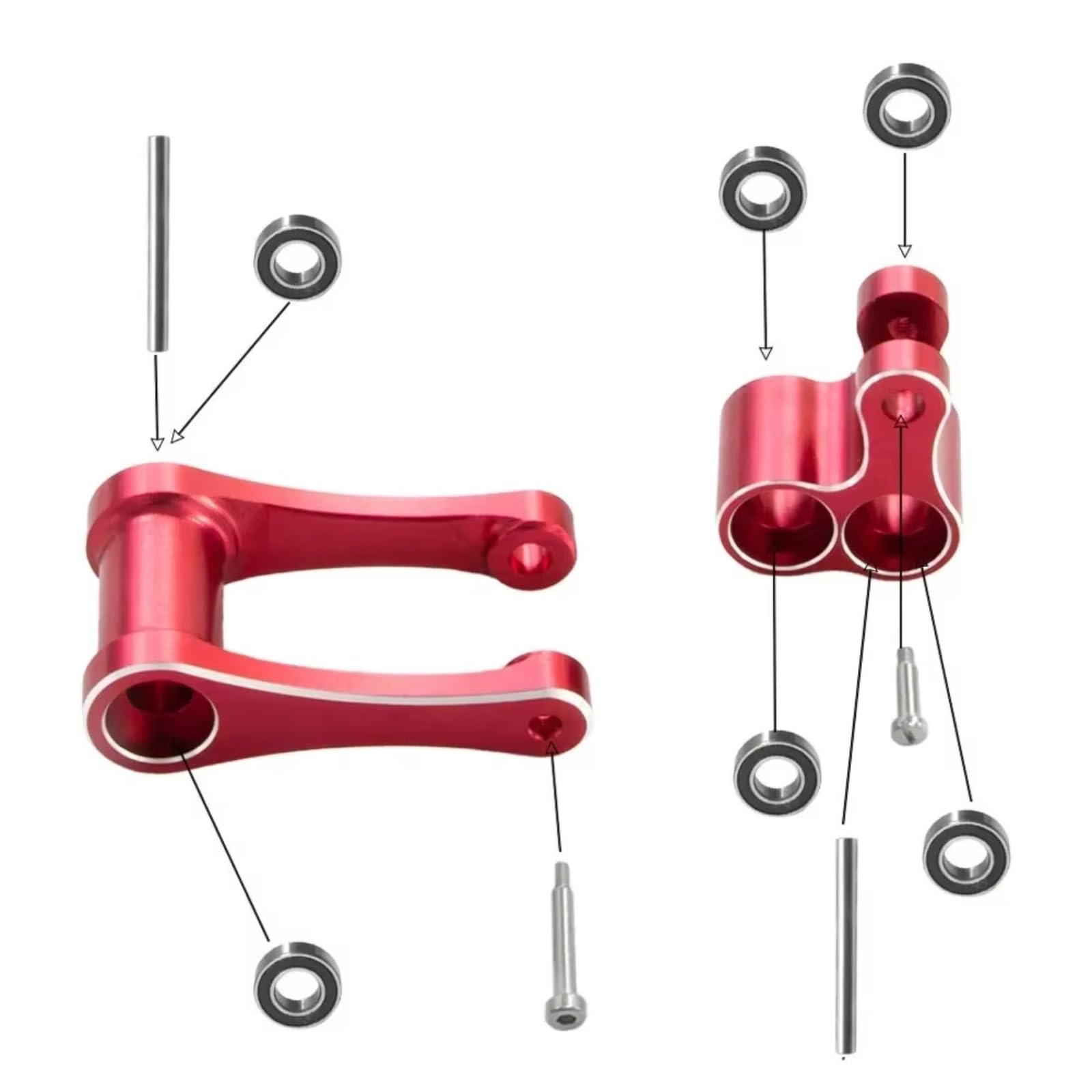 YONMFRDS RC Auto Upgrade Teile Für LOSI 1/4 Promoto-MX RC Auto Metall Bremse Lenkung Arm Lenkung Servo Halterung Motorrad Upgrade Teile Zubehör Ersatz Verwenden(Red) von YONMFRDS