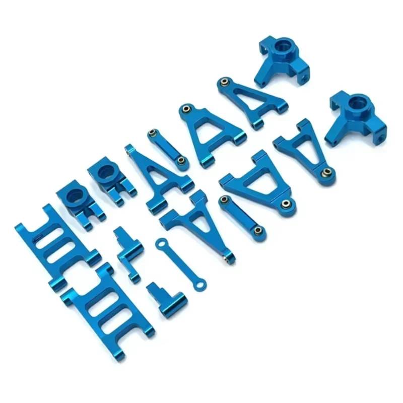 YONMFRDS RC Auto Upgrade Teile Für MJX 14301 14302 1/14 Metall Querlenker Lenkung Cup Link Rod Lenkung Montage RC Auto Upgrade Teile Zubehör Set Kit(Blue) von YONMFRDS