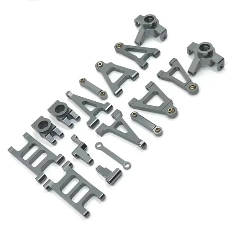 YONMFRDS RC Auto Upgrade Teile Für MJX 14301 14302 1/14 Metall Querlenker Lenkung Cup Link Rod Lenkung Montage RC Auto Upgrade Teile Zubehör Set Kit(Gray) von YONMFRDS