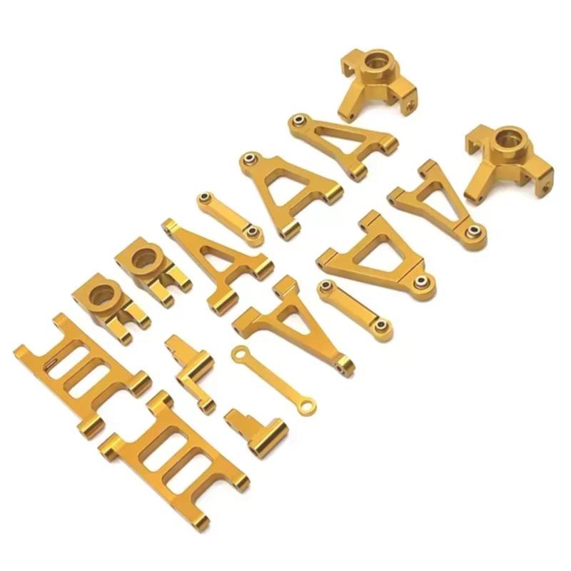 YONMFRDS RC Auto Upgrade Teile Für MJX 14301 14302 1/14 Metall Querlenker Lenkung Cup Link Rod Lenkung Montage RC Auto Upgrade Teile Zubehör Set Kit(Yellow) von YONMFRDS