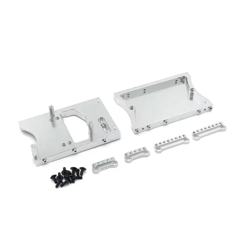 YONMFRDS RC Auto Upgrade Teile Für MN D90 D91 D96 Für MN98 99S Fernbedienung Auto Schwanz Strahl Lenkung Motor Kabine Metall Upgrade Teile Zubehör(Silver) von YONMFRDS