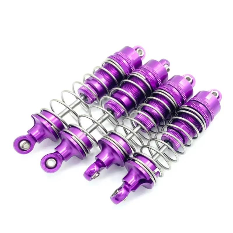 YONMFRDS RC Auto Upgrade Teile Für WLtoys 104001 1/10 4 Stücke Volle Metall Stoßdämpfer Dämpfer Fernbedienung Crawler Auto Upgrade Teile Zubehör(Purple) von YONMFRDS