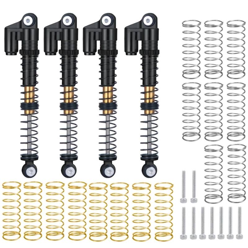 YONMFRDS RC Autoteile Für Axial Für SCX24 Für Deadbolt C10 Für Wrangler Für Gladiator Für Bronco 1/24 RC Crawler Auto 53mm Aluminium Legierung Stoßdämpfer Dämpfer(Black) von YONMFRDS
